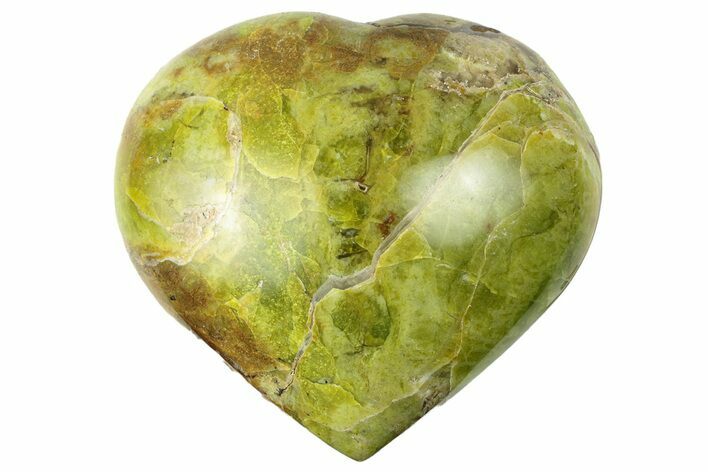 Polished Green Pistachio Opal Heart - Madagascar #249535